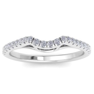1/4 Carat Diamond Wedding Band In 14 Karat White Gold