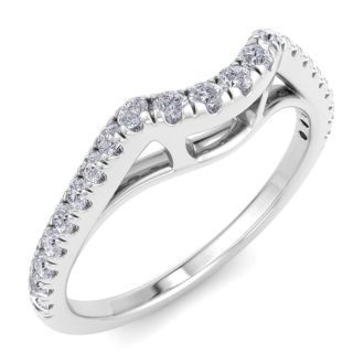 1/4 Carat Diamond Wedding Band In 14 Karat White Gold