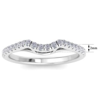1/4 Carat Diamond Wedding Band In 14 Karat White Gold