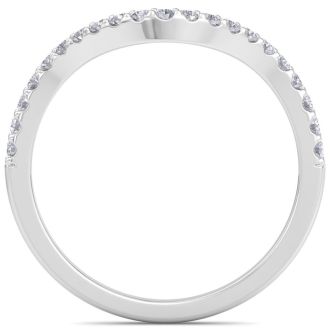 1/3 Carat Fancy Diamond Wedding Band Ring In 14 Karat White Gold
