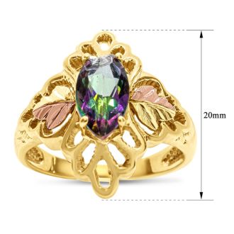 Previously Owned 1 Carat Mystic Topaz Ring In Yellow Gold, Size 6