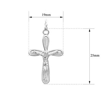 Sterling Silver Rosary Cross Necklace With Y Strand on 4mm Ball Chain, 18 Inches