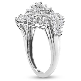 1 Carat Fine Diamond Cluster Ring In White Gold. Very Limited Stock For This Gorgeous Fine Diamond Ring!