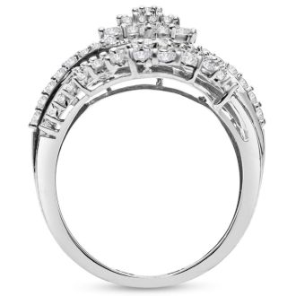 1 Carat Fine Diamond Cluster Ring In White Gold. Very Limited Stock For This Gorgeous Fine Diamond Ring!