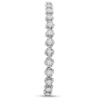 3 Carat Round Diamond Bracelet In White Gold, 7 Inches.  Buyer Closeout At An Amazing Price.  You Won't Believe How Gorgeous This Bracelet Is!