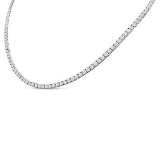 11 Carat Diamond Tennis Necklace In 14 Karat White Gold, 18 Inches