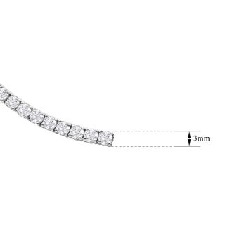 11 Carat Diamond Tennis Necklace In 14 Karat White Gold, 18 Inches