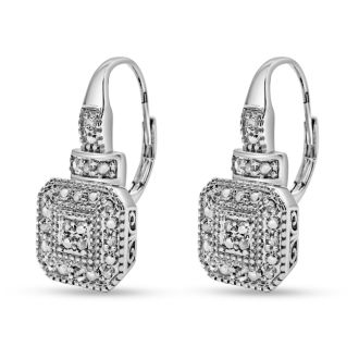 24 Diamond Antique Look Leverback Earrings, 3/4 Inch. Brand New Amazing Design!
