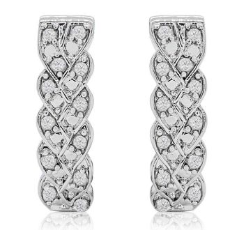 1/4 Carat Diamond Infinity Hoop Earrings, 1/2 Inch