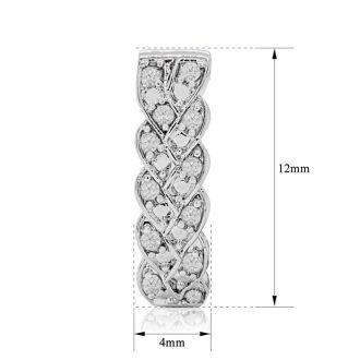 1/4 Carat Diamond Infinity Hoop Earrings, 1/2 Inch
