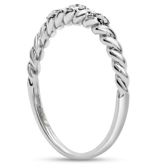 Dainty Diamond Band In Sterling Silver