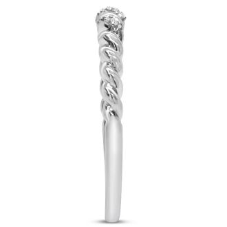 Dainty Diamond Band In Sterling Silver