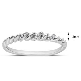 Dainty Diamond Band In Sterling Silver