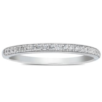 0.07 Carat Dainty Diamond Band In Sterling Silver
