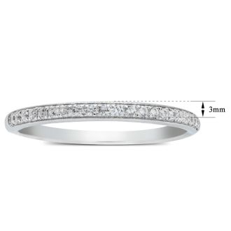 0.07 Carat Dainty Diamond Band In Sterling Silver