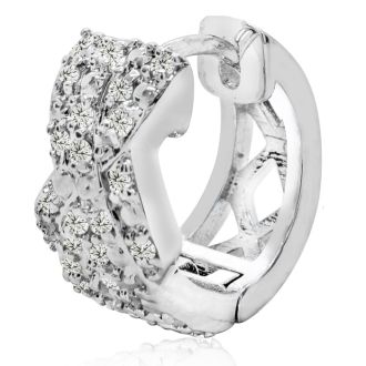 1/2 Carat Rose Cut Diamond Huggie Hoop Earrings, 1/2 Inch. Raw Natural Rose Cut Diamonds!