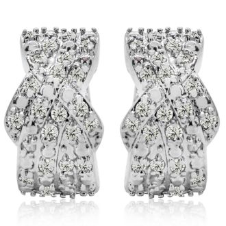 1/2 Carat Rose Cut Diamond Huggie Hoop Earrings, 1/2 Inch. Raw Natural Rose Cut Diamonds!