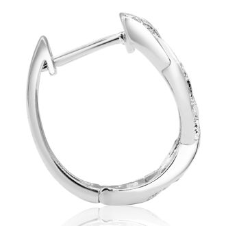 1/4ct Oval Shape Diamond Infinity Hoop Earrings In Sterling Silver