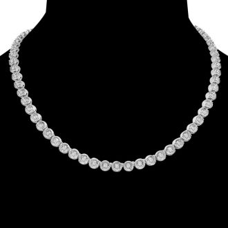 Impressive 2 Carat Diamond Tennis Necklace, 17 Inches. Unheard Of At This Price!