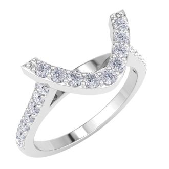 1/3 Carat Heart Shape Diamond Band In 14 Karat White Gold