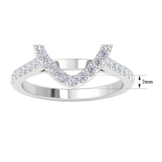 1/3 Carat Heart Shape Diamond Band In 14 Karat White Gold