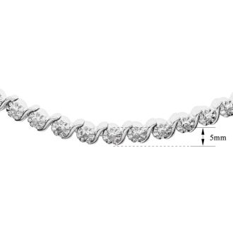 Impressive 1/2 Carat Diamond Tennis Necklace, 17 Inches. Unheard Of At This Price!