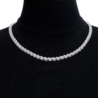 Impressive 1/2 Carat Diamond Tennis Necklace, 17 Inches. Unheard Of At This Price!