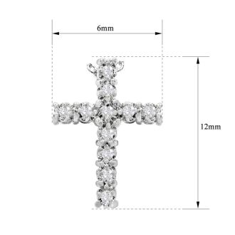 1/10 Carat Diamond Cross Necklace With Free Chain, 18 Inches.  Brand New Diamond Cross!