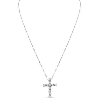 1/10 Carat Diamond Cross Necklace With Free Chain, 18 Inches.  Brand New Diamond Cross!