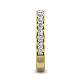 1/2 Carat Moissanite Wedding Band Ring In 14 Karat Yellow Gold