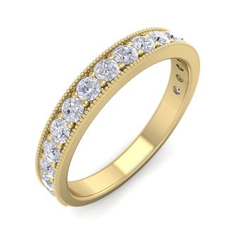 1/2 Carat Diamond Matching Band In 14K Yellow Gold
