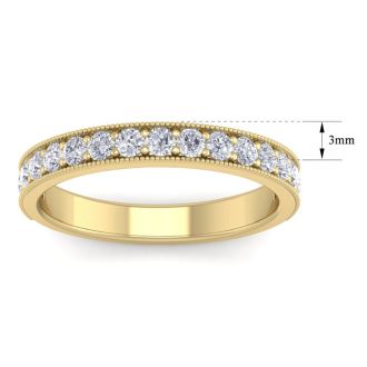 1/2 Carat Diamond Matching Band In 14K Yellow Gold