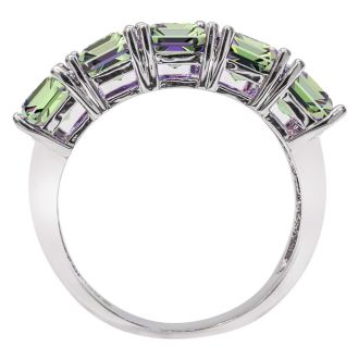 5 Carat Five Stone Octagon Shape Mystic Topaz Ring - Gorgeous & Amazing!