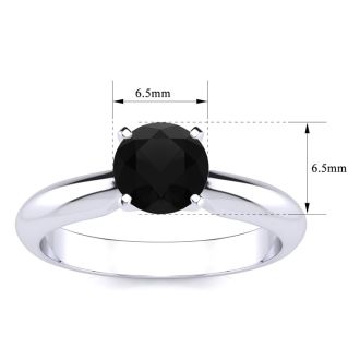 1 Carat Black Moissanite Solitaire Engagement Ring In Solid Platinum. First Time Ever Offered!!!