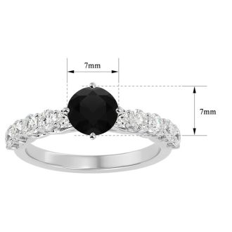 1 3/4 Carat Black Moissanite Engagement Ring In 14 Karat White Gold
