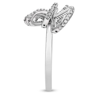 Nearly 1/2 Carat Diamond Bow Cocktail Ring. Wonder High Off The Finger Style With Amazing Fiery Diamonds!