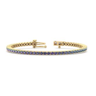 5 1/2 Carat Mystic Topaz Tennis Bracelet In 14 Karat Yellow Gold, 7 1/2 Inches