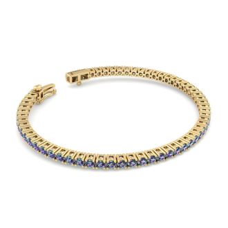 5 1/2 Carat Mystic Topaz Tennis Bracelet In 14 Karat Yellow Gold, 7 1/2 Inches