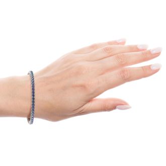 9 3/4 Carat Mystic Topaz Tennis Bracelet In 14 Karat White Gold, 6 Inches