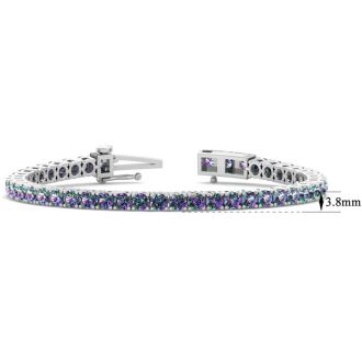 13 1/4 Carat Mystic Topaz Tennis Bracelet In 14 Karat White Gold, 8 Inches