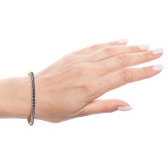 13 1/4 Carat Mystic Topaz Tennis Bracelet In 14 Karat Yellow Gold, 8 Inches