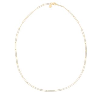 14 Karat Yellow Gold Wire Paperclip Chain Necklace, 18 Inches