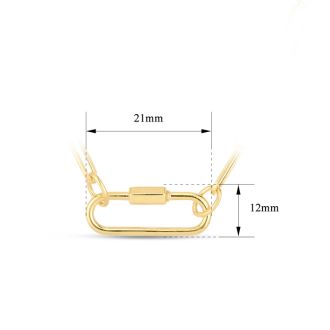 14 Karat Yellow Gold Caribiner Paperclip Chain Necklace, 18 Inches