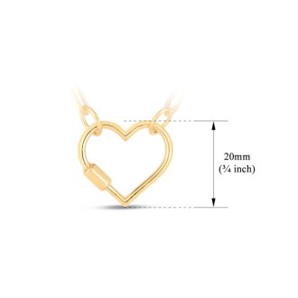 14 Karat Yellow Gold Heart Paperclip Chain Necklace, 18 Inches