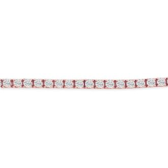 5 Carat Diamond Tennis Bracelet In 14 Karat Rose Gold, 7 Inches. Fantastic Classic Beautiful Diamond Bracelet!