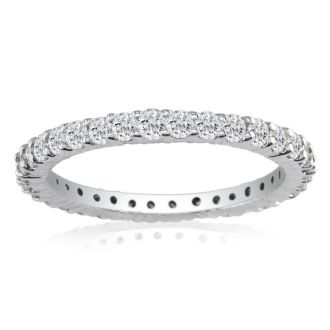 1 Carat Round Diamond Eternity Ring In Platinum, Ring Size 4