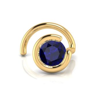 0.02ct 1.5mm Sapphire Nose Ring In 14K Yellow Gold