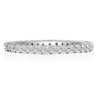 2 1/4 Carat Round Diamond Eternity Ring In Platinum, Ring Size 4