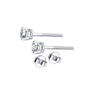 2.50 Carat Diamond Stud Earrings In 14 Karat White Gold. Extremely Limited Very Rare Large Carat Weight At A Very Special Price!