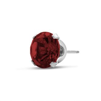 Garnet Earrings: Garnet Jewelry: 3 Carat Garnet Earrings In Sterling Silver, 8MM